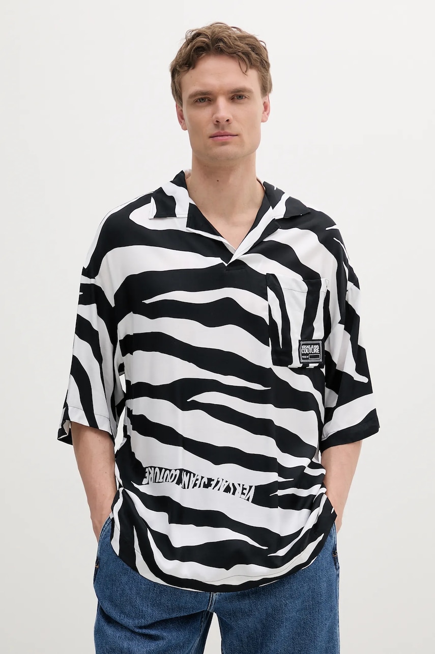 Versace Jeans Couture Πόλο Versace Jeans Couture χρώμα: μαύρο, 78GAG628 NS595