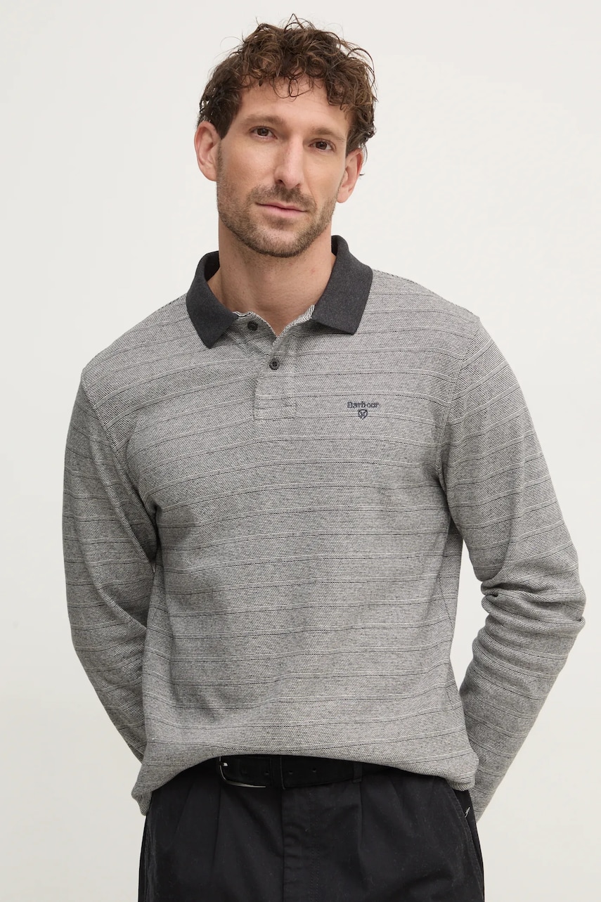 Barbour pulover de bumbac culoarea gri, light, MML1438GY79 Barbour pulover de bumbac culoarea gri, light, MML1438GY79