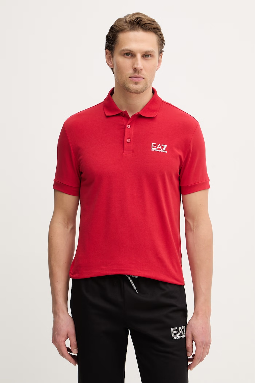 EA7 Emporio Armani polo tričko pánske bavlnené s elastanom