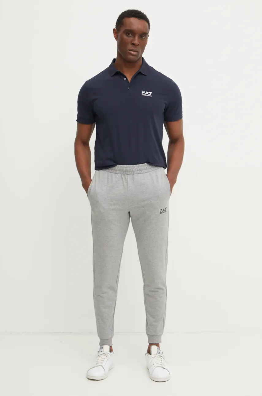 Поло EA7 Emporio Armani мужское цвет синий с принтом PJVQZ.8NPF14 Поло EA7 Emporio Armani мужское цвет синий с принтом PJVQZ.8NPF14