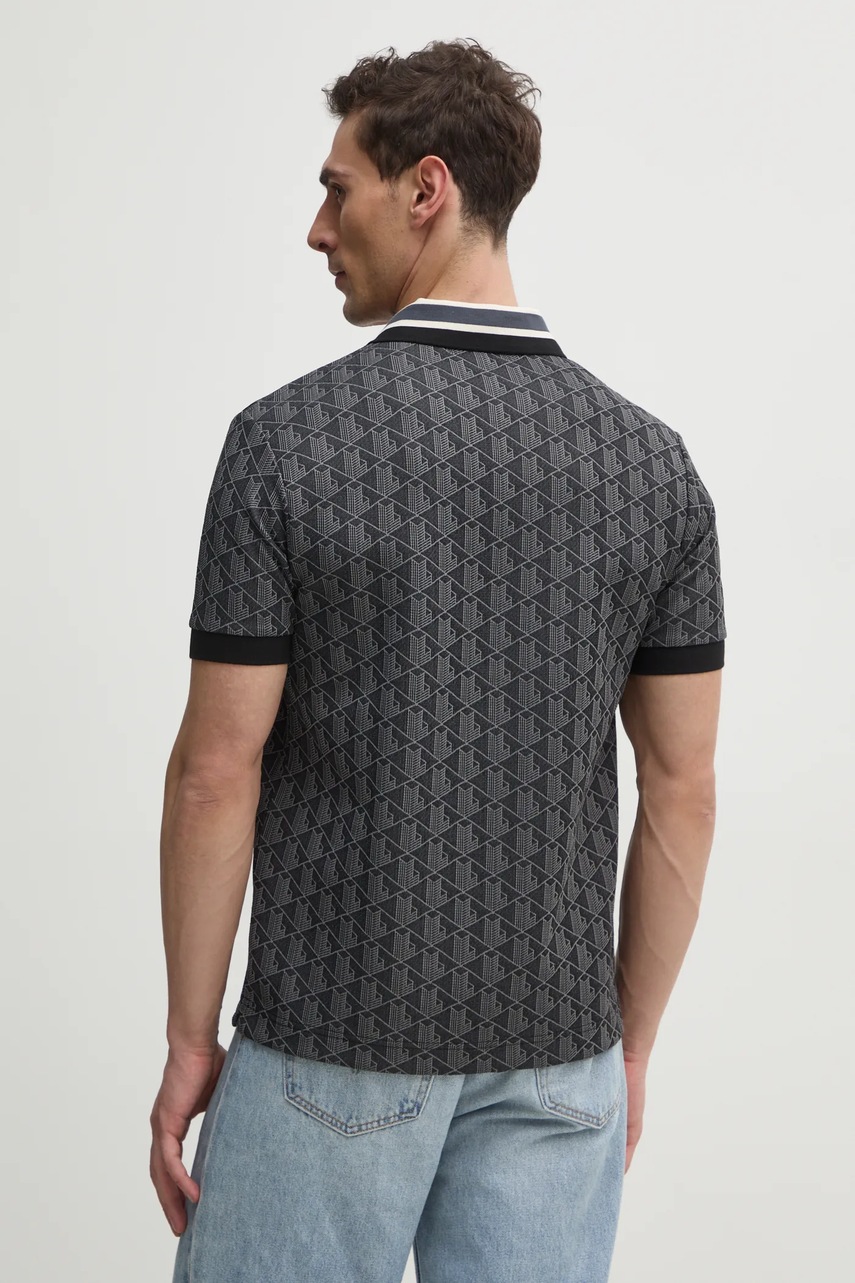 Поло Lacoste чоловіче колір сірий візерунок DH1417 