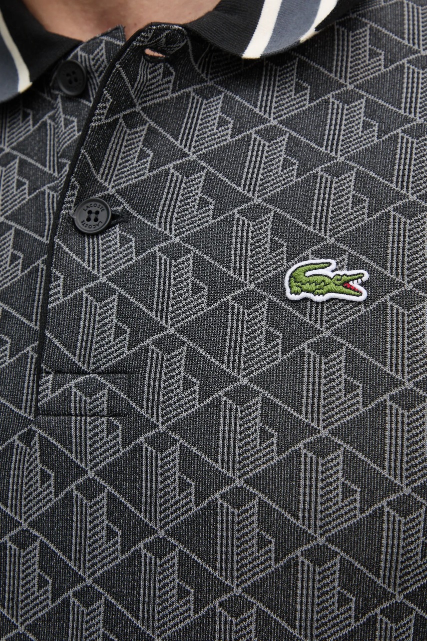 Поло Lacoste чоловіче колір сірий візерунок DH1417 