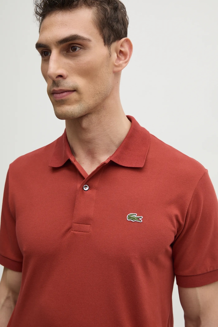 Lacoste tricou polo barbati, culoarea rosu, cu imprimeu, PH9851 Lacoste tricou polo barbati, culoarea rosu, cu imprimeu, PH9851