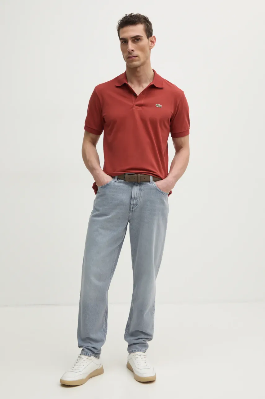 Поло Lacoste мужское цвет красный с аппликацией PH9851 Поло Lacoste мужское цвет красный с аппликацией PH9851