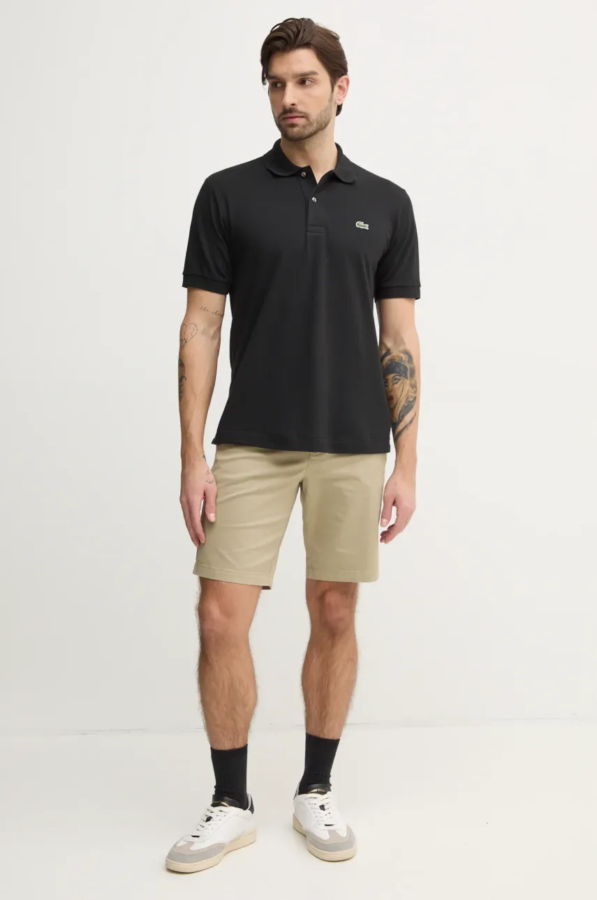 Поло Lacoste мужское цвет чёрный с аппликацией PH9851 Поло Lacoste мужское цвет чёрный с аппликацией PH9851