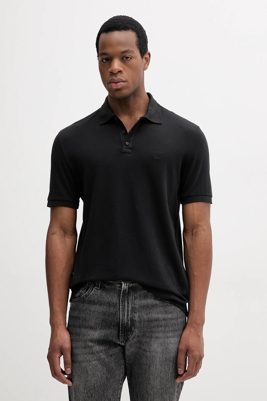 Levně Polo tričko Liu Jo černá barva, QA5157 J0299