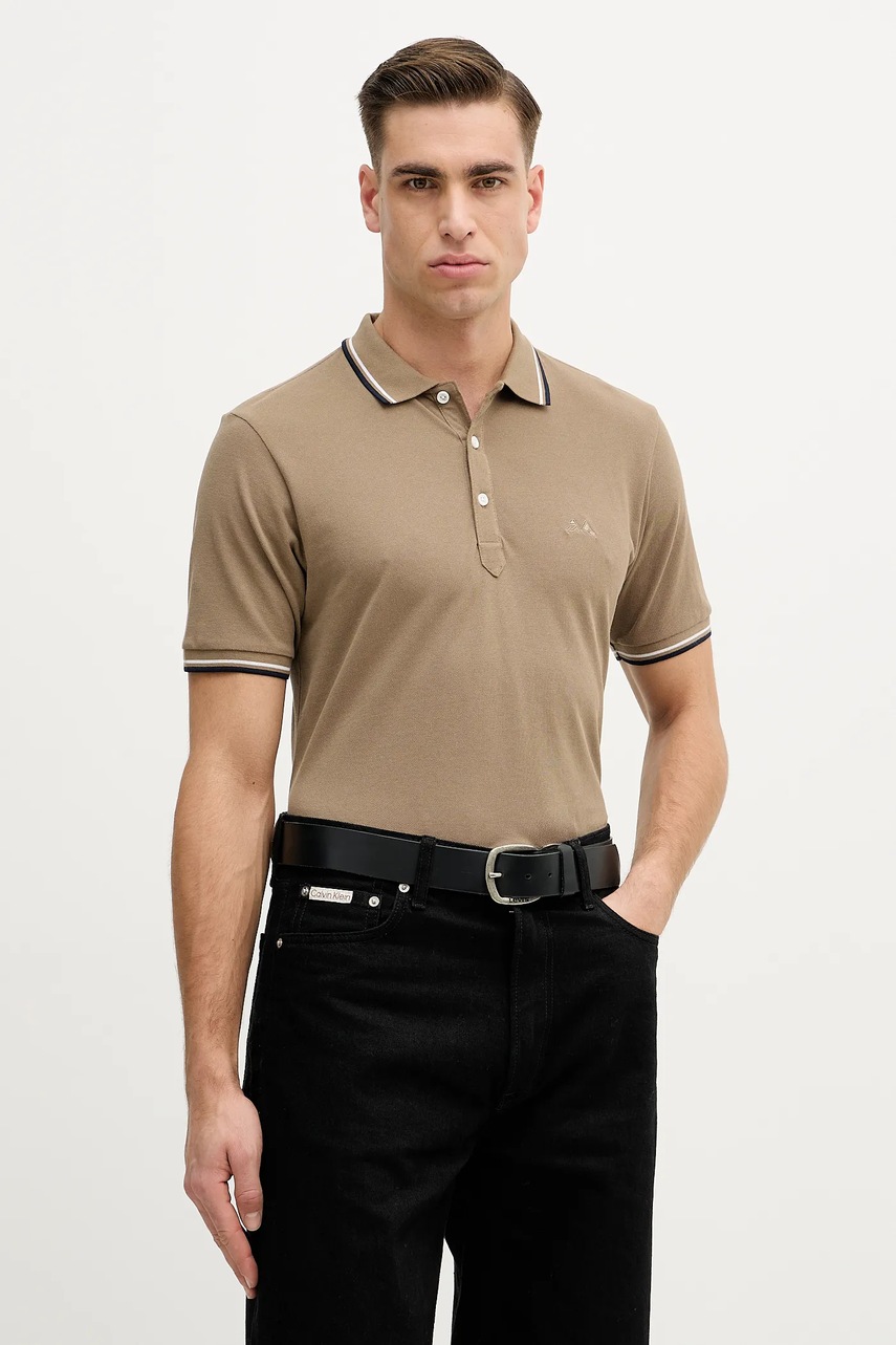 Lindbergh polo de bumbac culoarea verde, cu imprimeu, 30-404010
