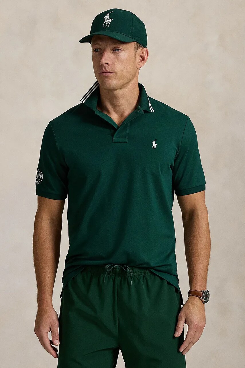 Levně Polo tričko Polo Ralph Lauren pánské, zelená barva, 710970483