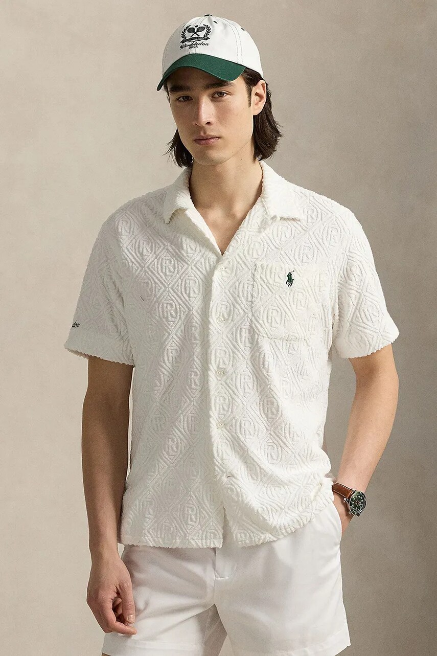 Levně Polo tričko Polo Ralph Lauren pánské, bílá barva, 710981134