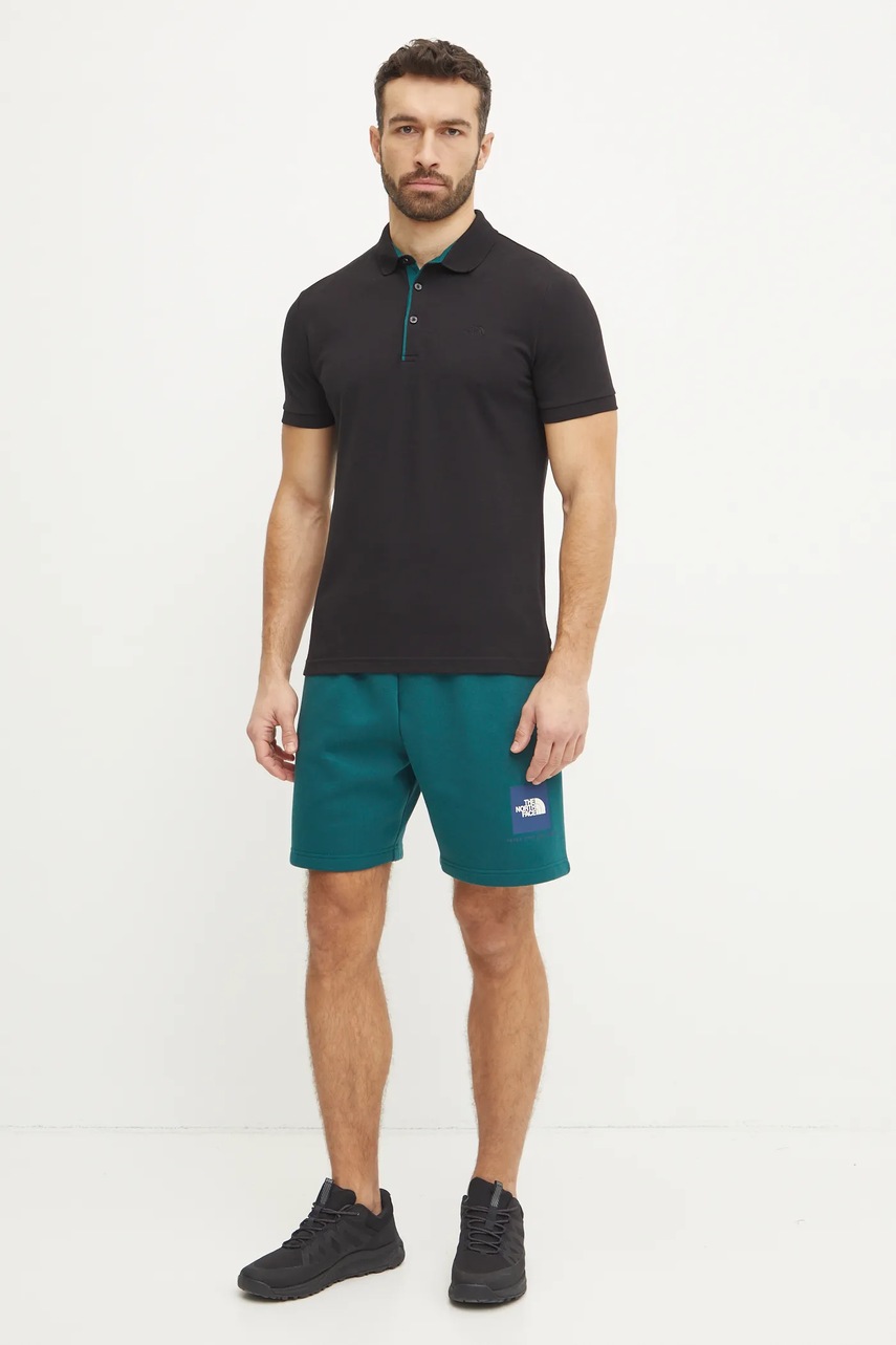 Βαμβακερό μπλουζάκι πόλο The North Face Premium Slim χρώμα: μαύρο, NF0A8C1NJK31 φωτογραφία