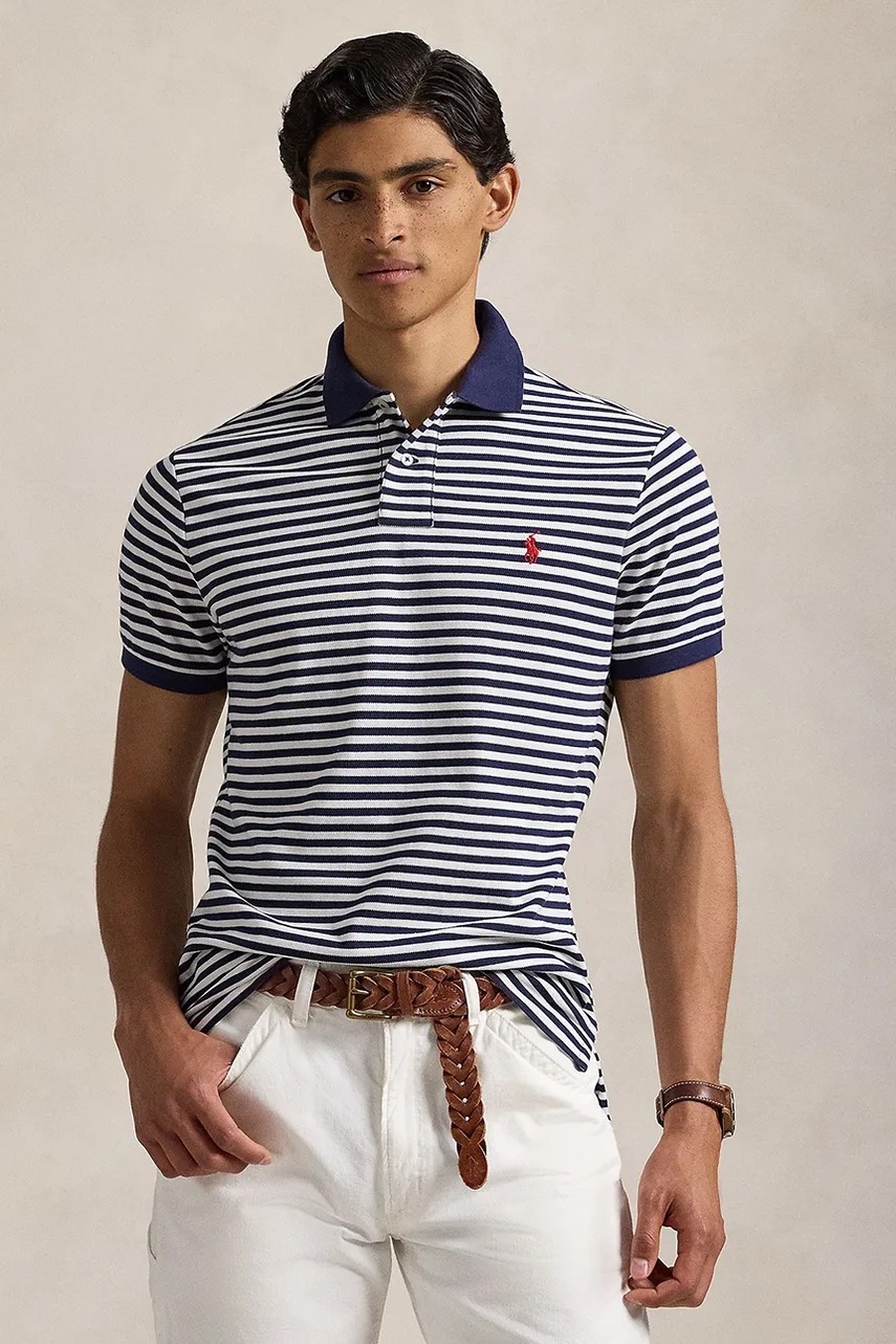 Βαμβακερό μπλουζάκι πόλο Polo Ralph Lauren χρώμα: άσπρο, 710956682