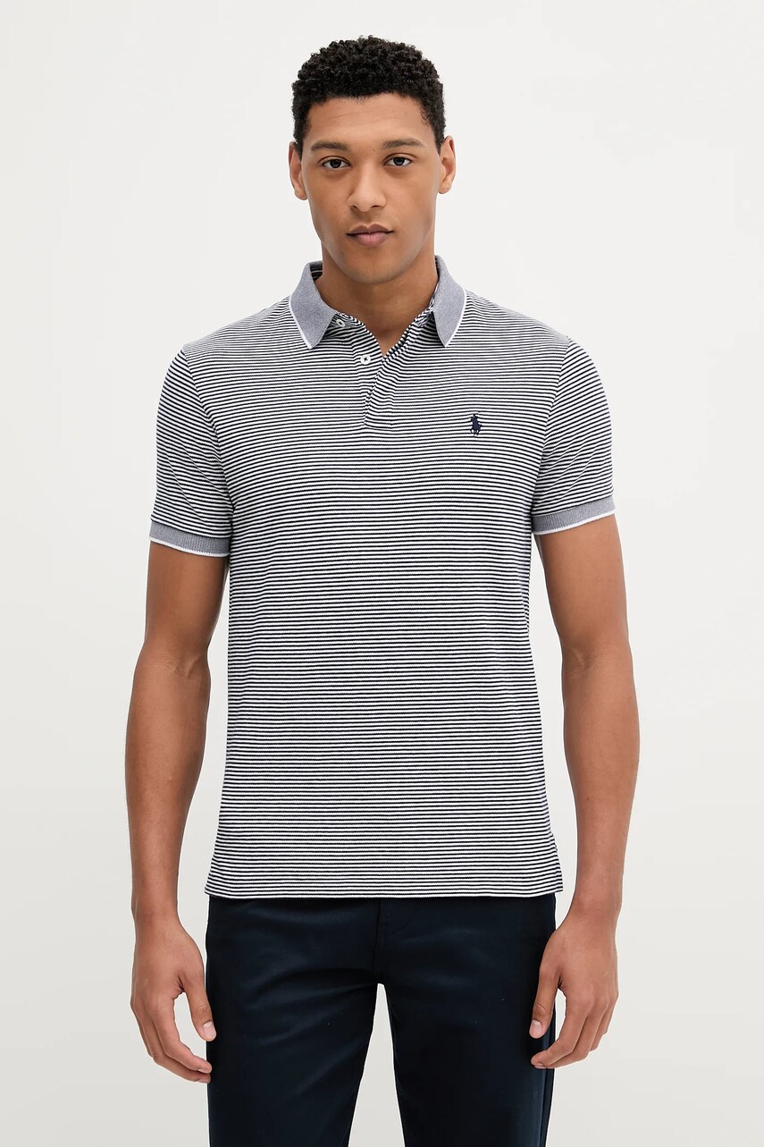 Levně Bavlněné polo tričko Polo Ralph Lauren modrá barva, 710963495