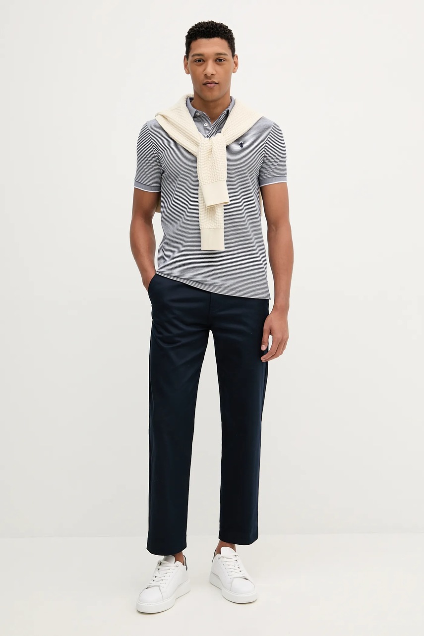 Хлопковое поло Polo Ralph Lauren однотонное 710963495 Хлопковое поло Polo Ralph Lauren однотонное 710963495