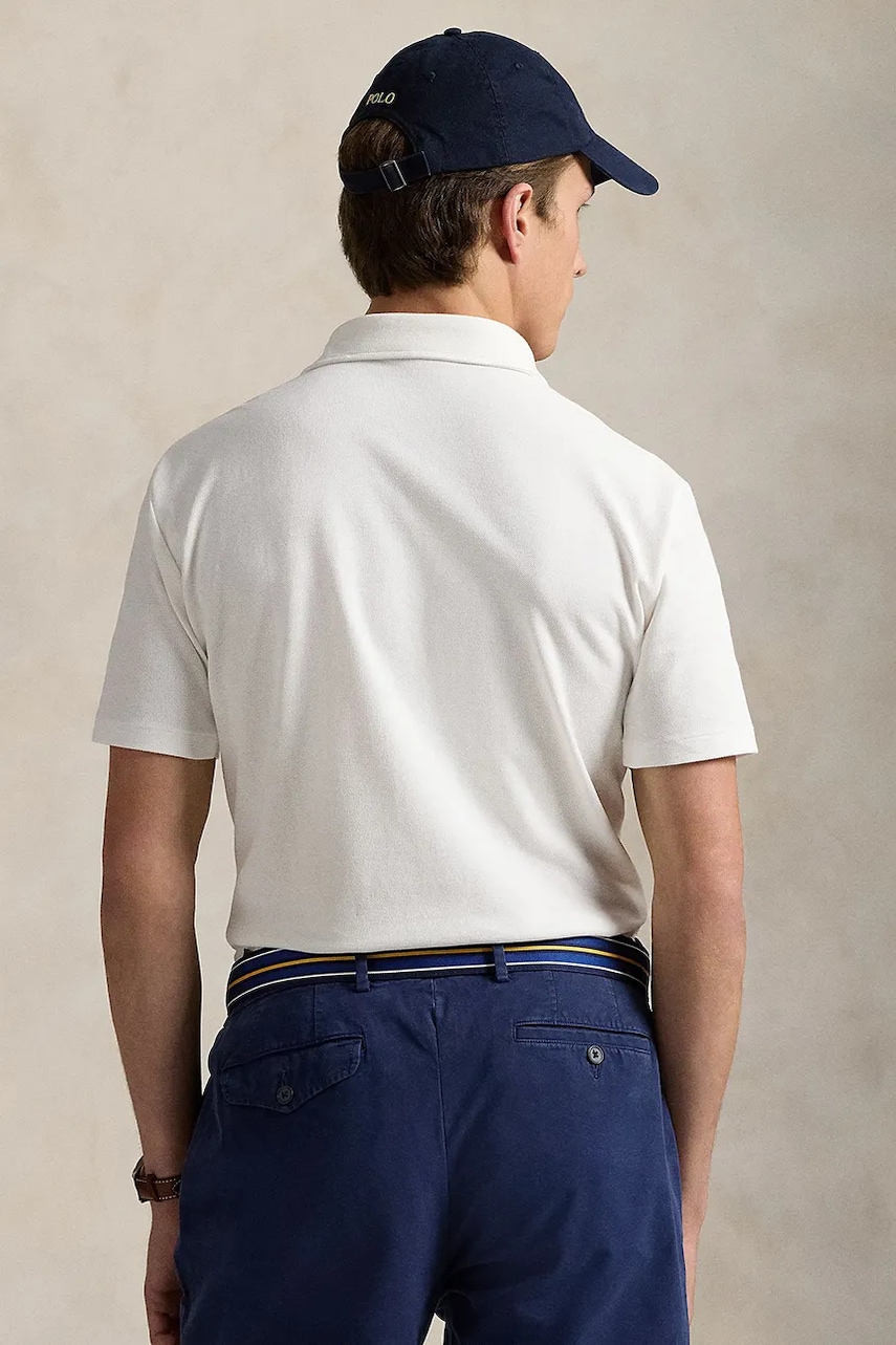 Хлопковое поло Polo Ralph Lauren цвет белый однотонное 710963818 Хлопковое поло Polo Ralph Lauren цвет белый однотонное 710963818