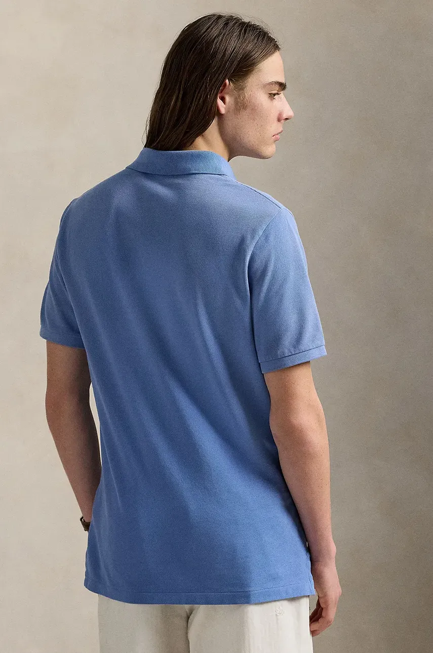 Хлопковое поло Polo Ralph Lauren мужское однотонное 710969629 Хлопковое поло Polo Ralph Lauren мужское однотонное 710969629