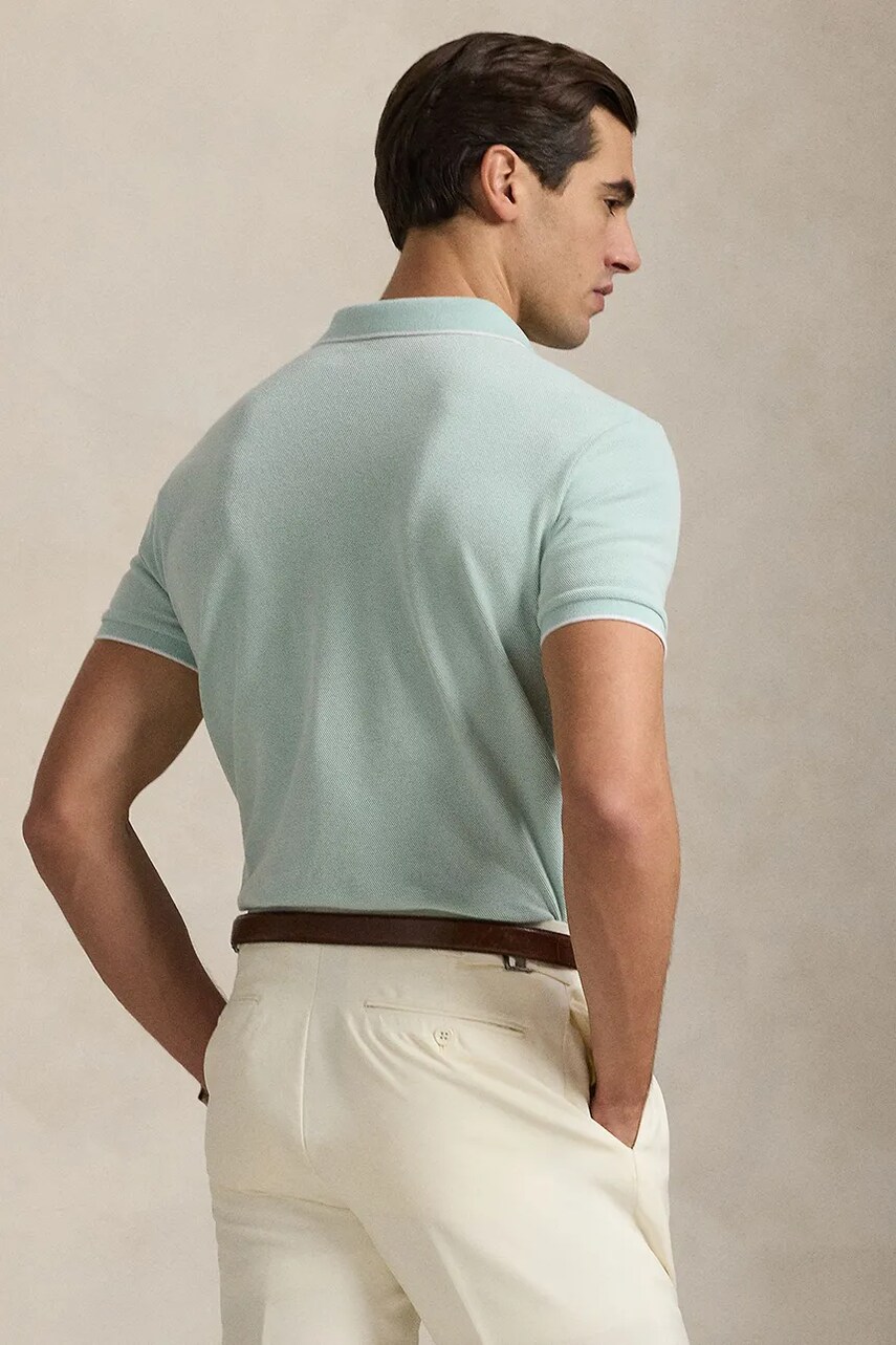 Хлопковое поло Polo Ralph Lauren цвет зелёный однотонное 710963494 Хлопковое поло Polo Ralph Lauren цвет зелёный однотонное 710963494