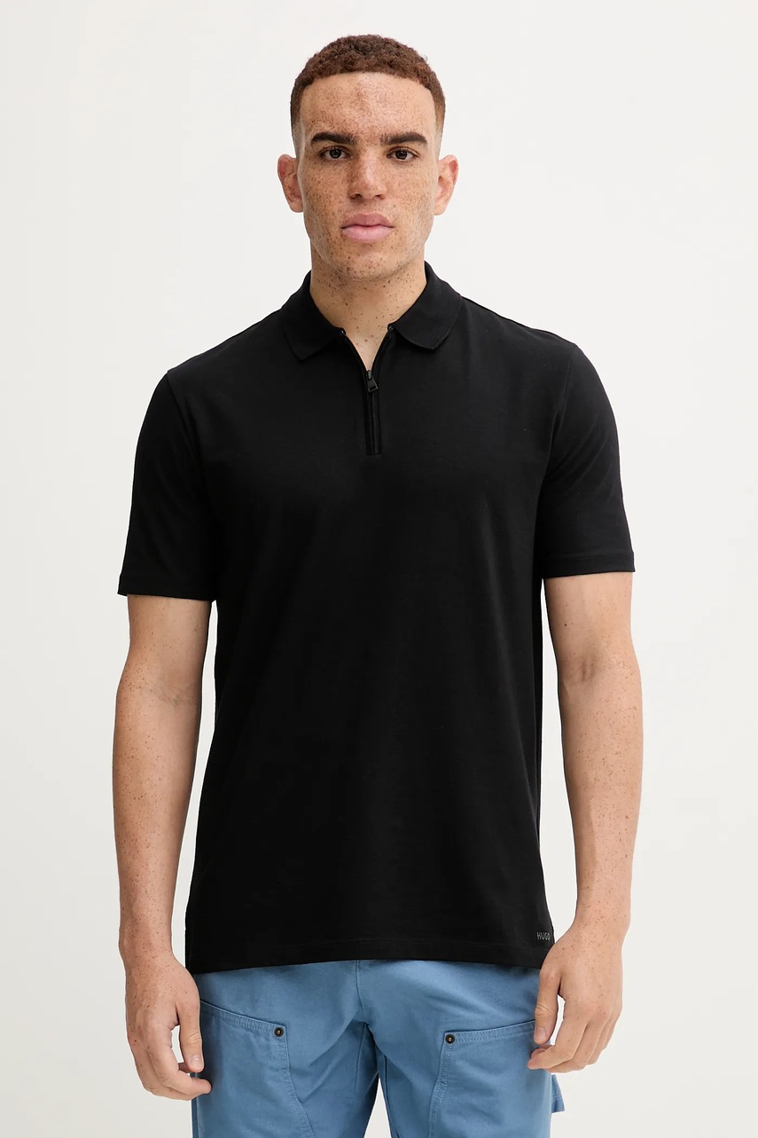 Levně Polo tričko HUGO pánské, modrá barva, 50543368