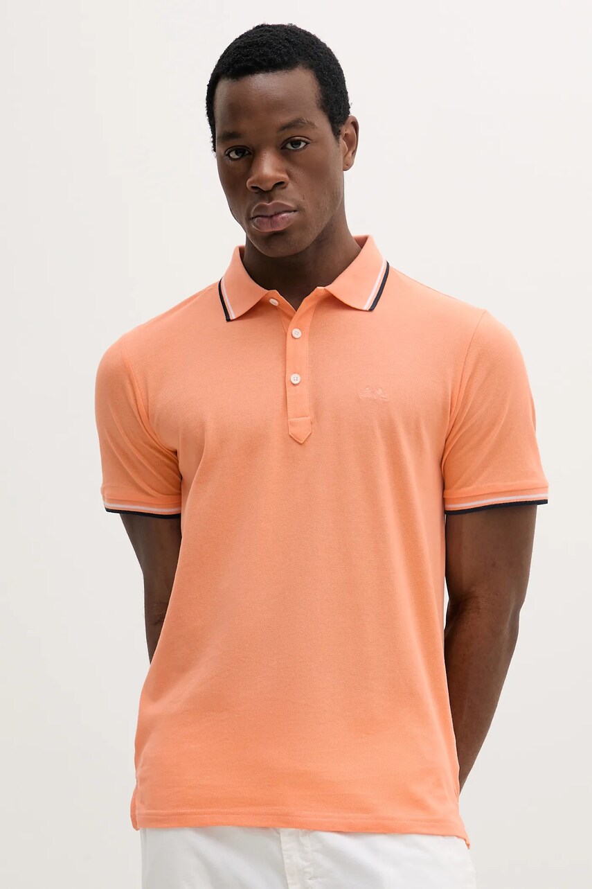 Levně Bavlněné polo tričko Lindbergh oranžová barva, s aplikací, 30-404010