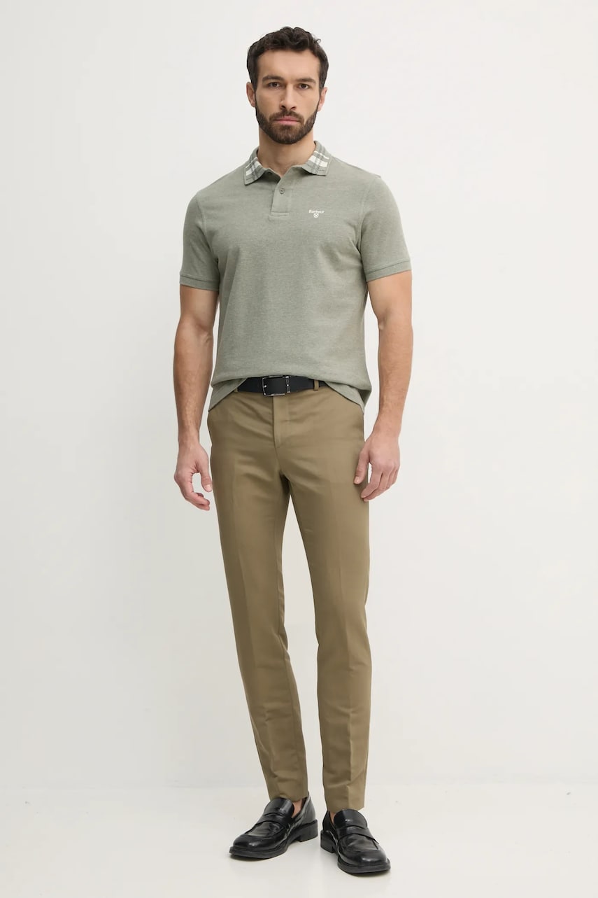 Хлопковое поло Barbour Trematon Tailored Fit Polo Shirt мужское цвет зелёный однотонное MML1452 Хлопковое поло Barbour Trematon Tailored Fit Polo Shirt мужское цвет зелёный однотонное MML1452