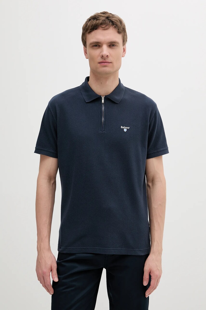 Barbour polo de bumbac Hingham Polo Shirt culoarea bleumain, neted, MML1458
