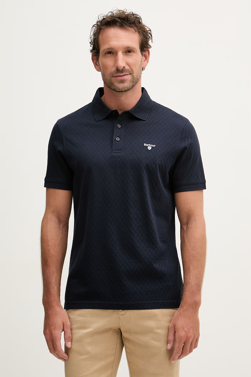 Levně Barbour polo pánské bavlněné Sutton Tailored Fit Polo Shirt