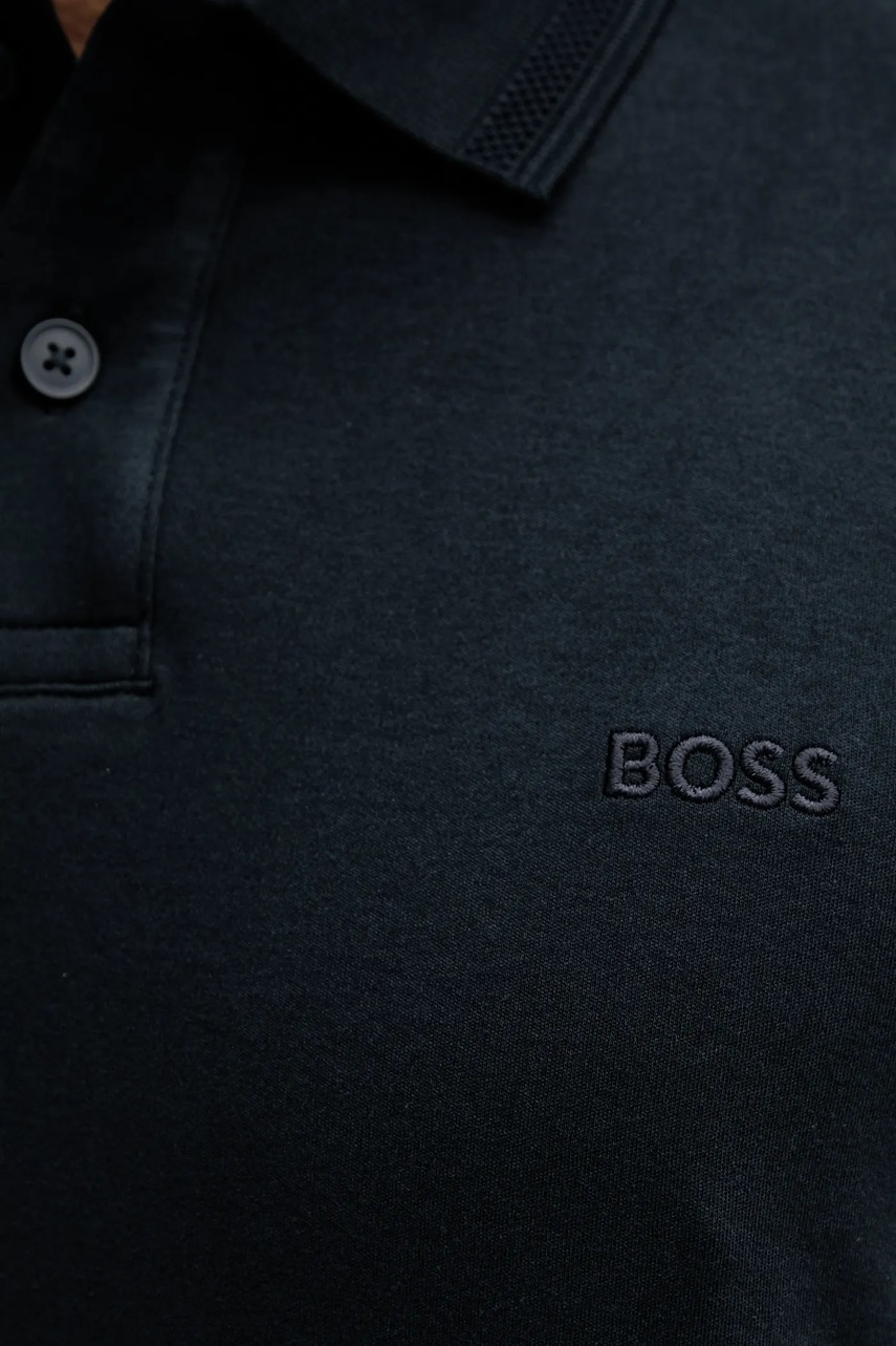 Βαμβακερό μπλουζάκι πόλο BOSS Orange ανδρικό, χρώμα: μπεζ, 50520109 φωτογραφία