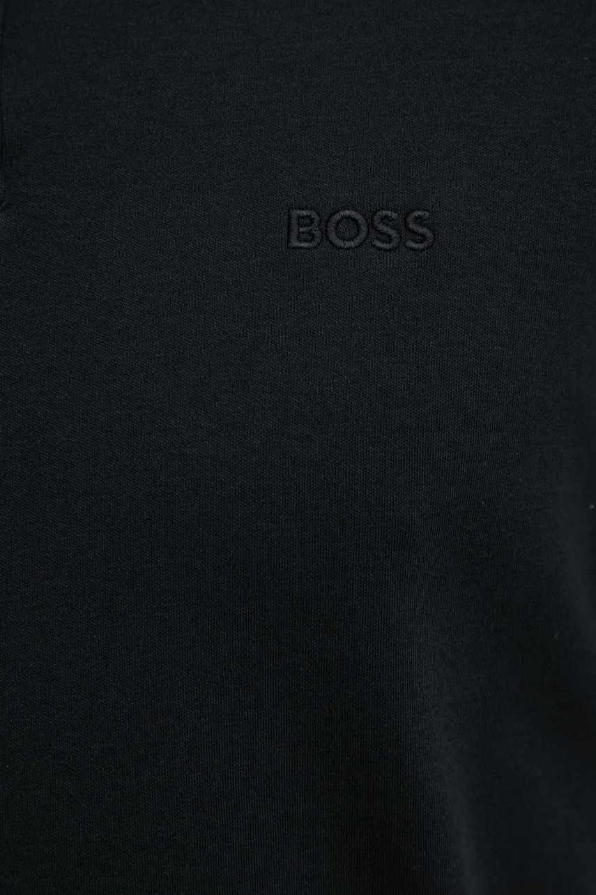 Бавовняне поло BOSS Orange чоловіче колір чорний однотонне 50520109 