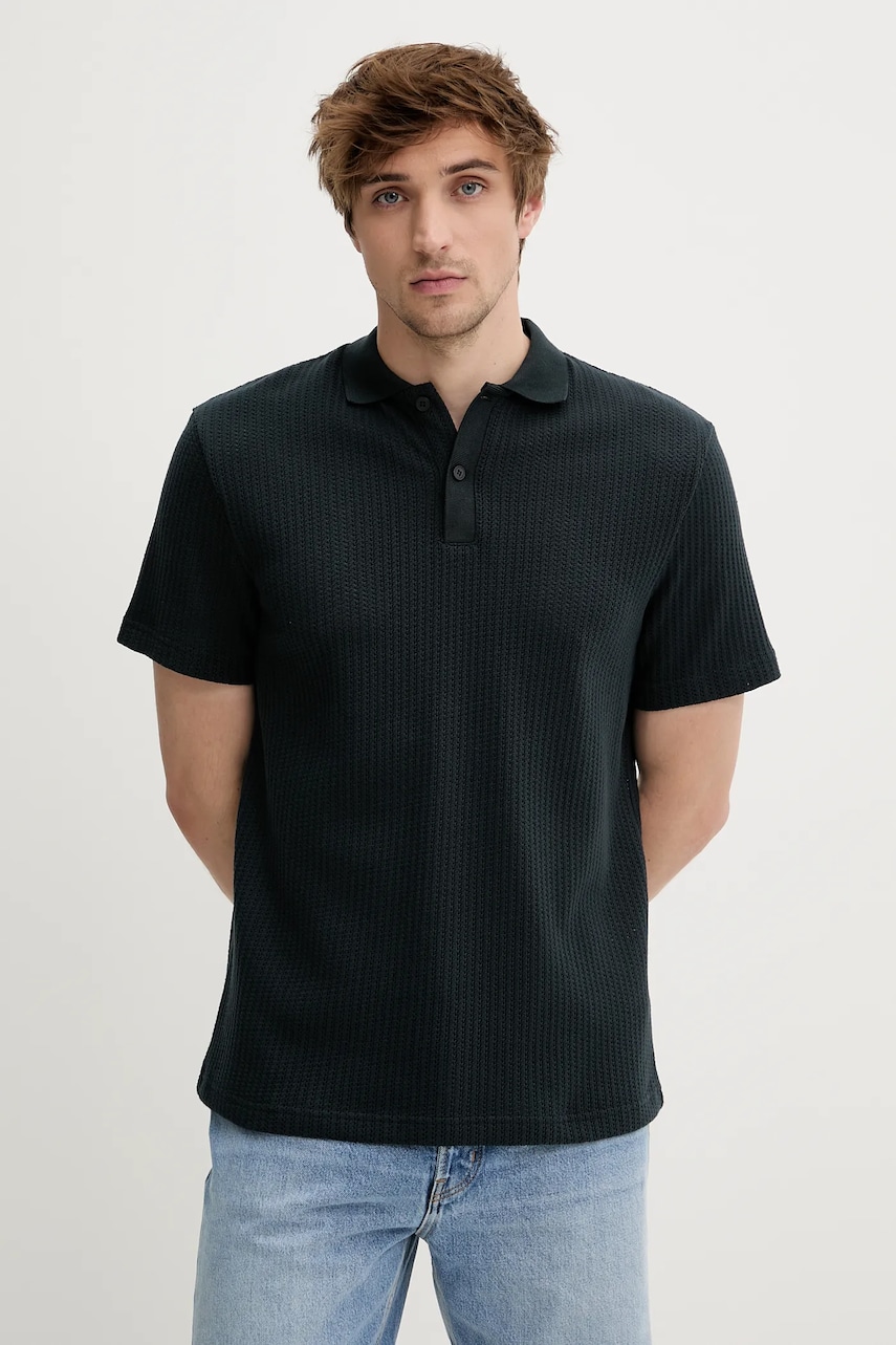 Samsoe Samsoe polo de bumbac SAJASE culoarea bleumarin, uni, M25100033