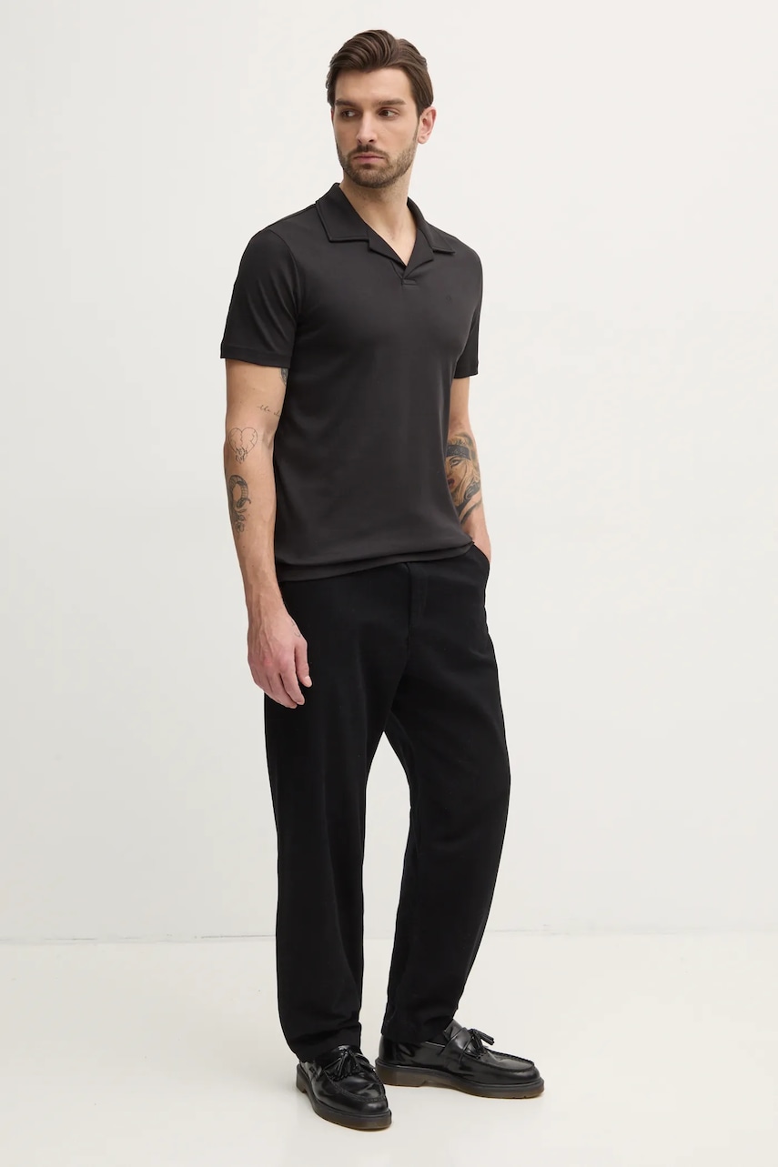 Хлопковое поло Calvin Klein цвет чёрный однотонное K10K114133 Хлопковое поло Calvin Klein цвет чёрный однотонное K10K114133