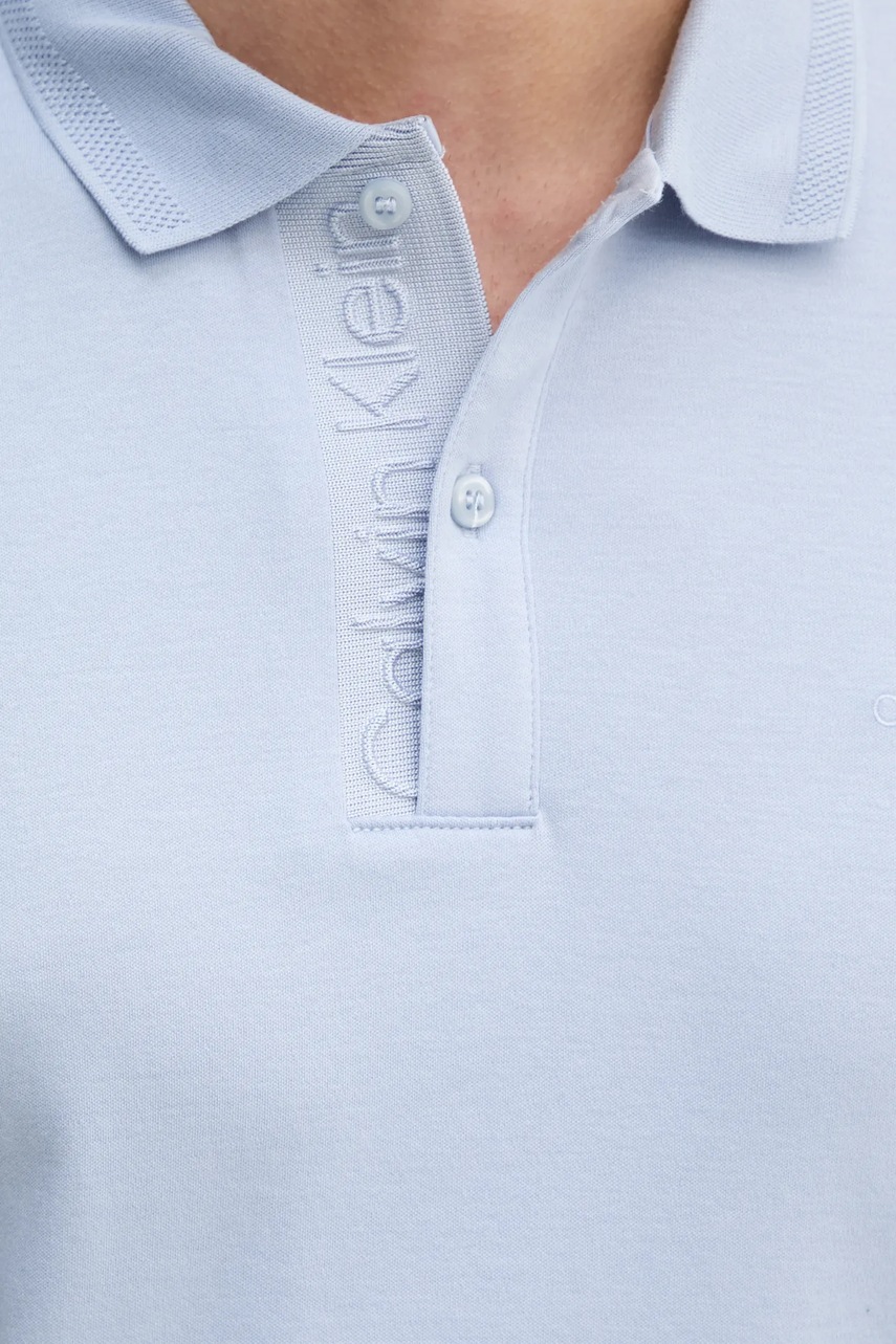 Βαμβακερό μπλουζάκι πόλο Calvin Klein χρώμα: μπλε, K10K114135 φωτογραφία