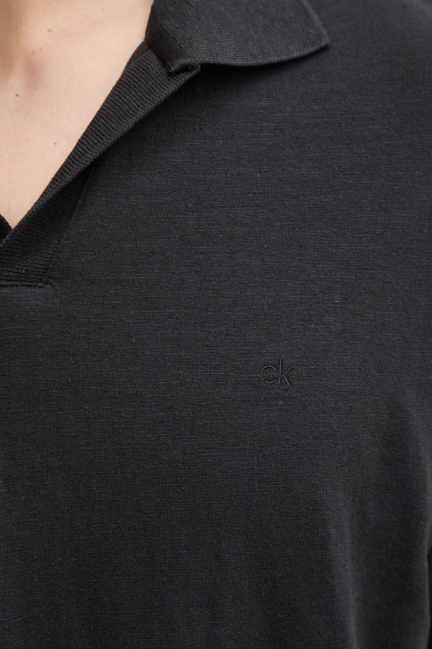 Polo tričko s prímesou ľanu Calvin Klein