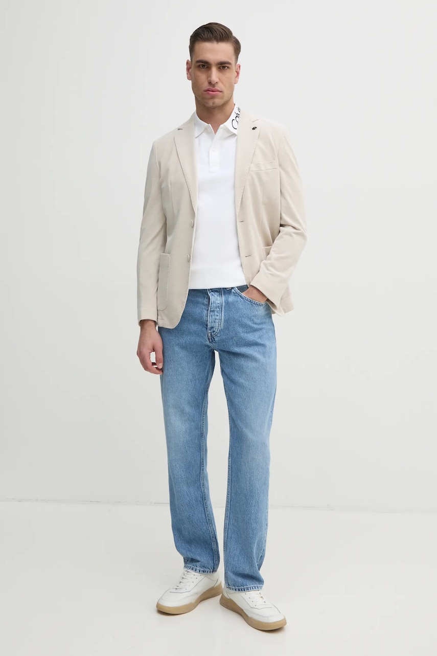 Поло Calvin Klein мужское цвет белый с аппликацией K10K114474 Поло Calvin Klein мужское цвет белый с аппликацией K10K114474