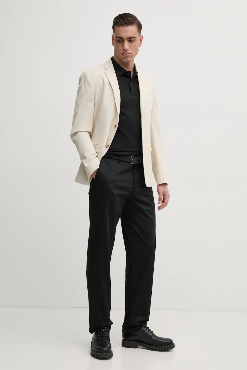 Поло Calvin Klein мужское цвет чёрный с аппликацией K10K114474 Поло Calvin Klein мужское цвет чёрный с аппликацией K10K114474