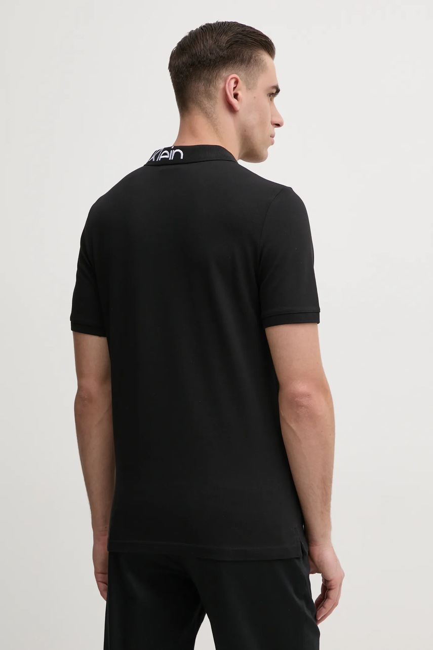 Calvin Klein poló fekete, férfi, nyomott mintás, K10K114474 termék 2. képe