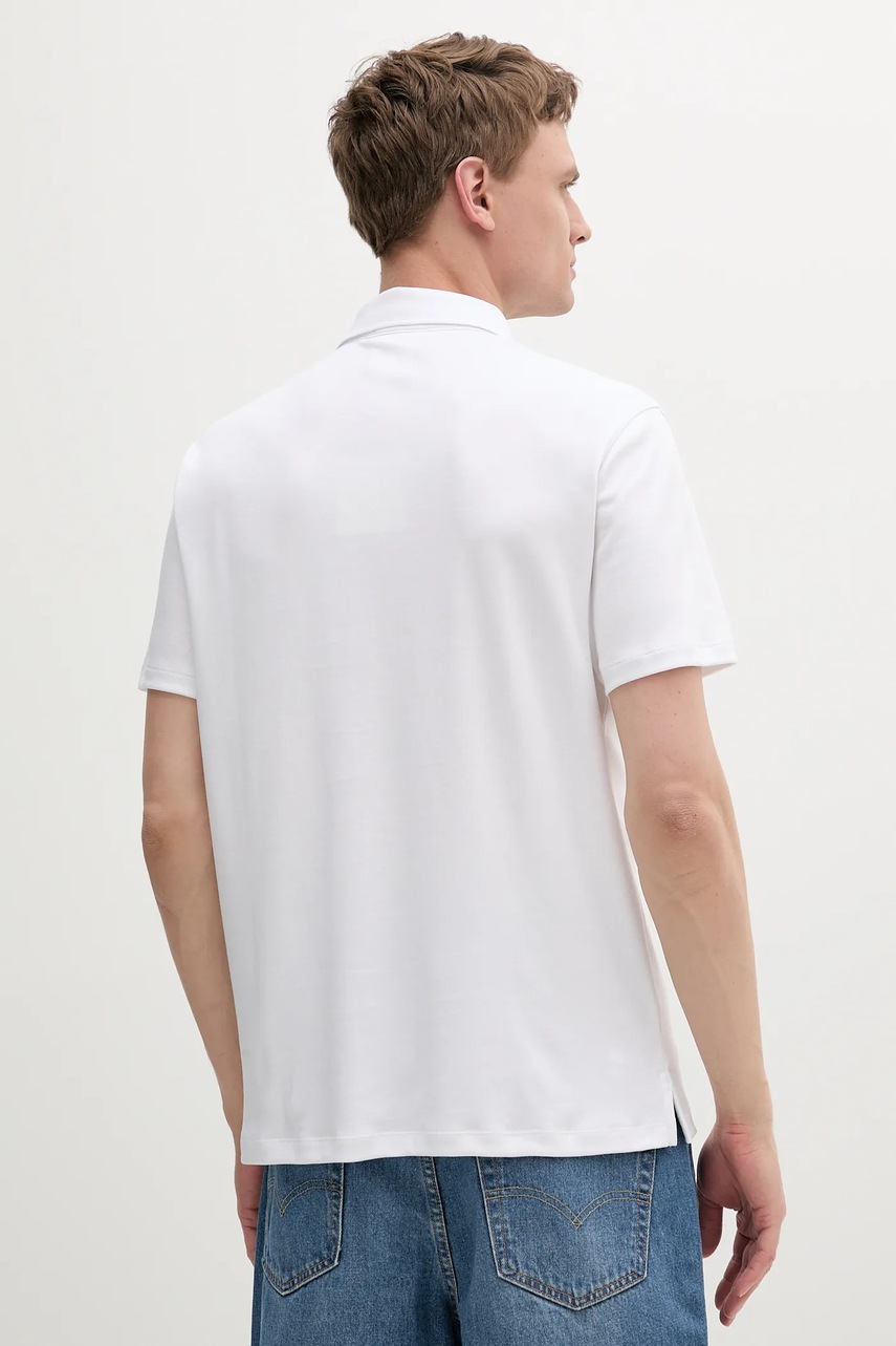 Хлопковое поло Calvin Klein цвет белый однотонное LV04LB276G