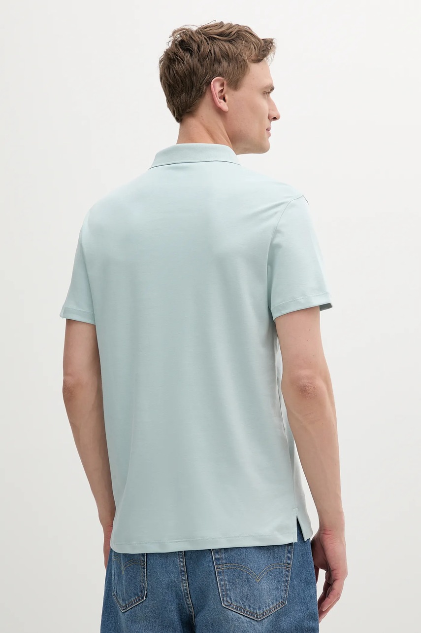 Хлопковое поло Calvin Klein цвет бирюзовый однотонное LV04LB276G