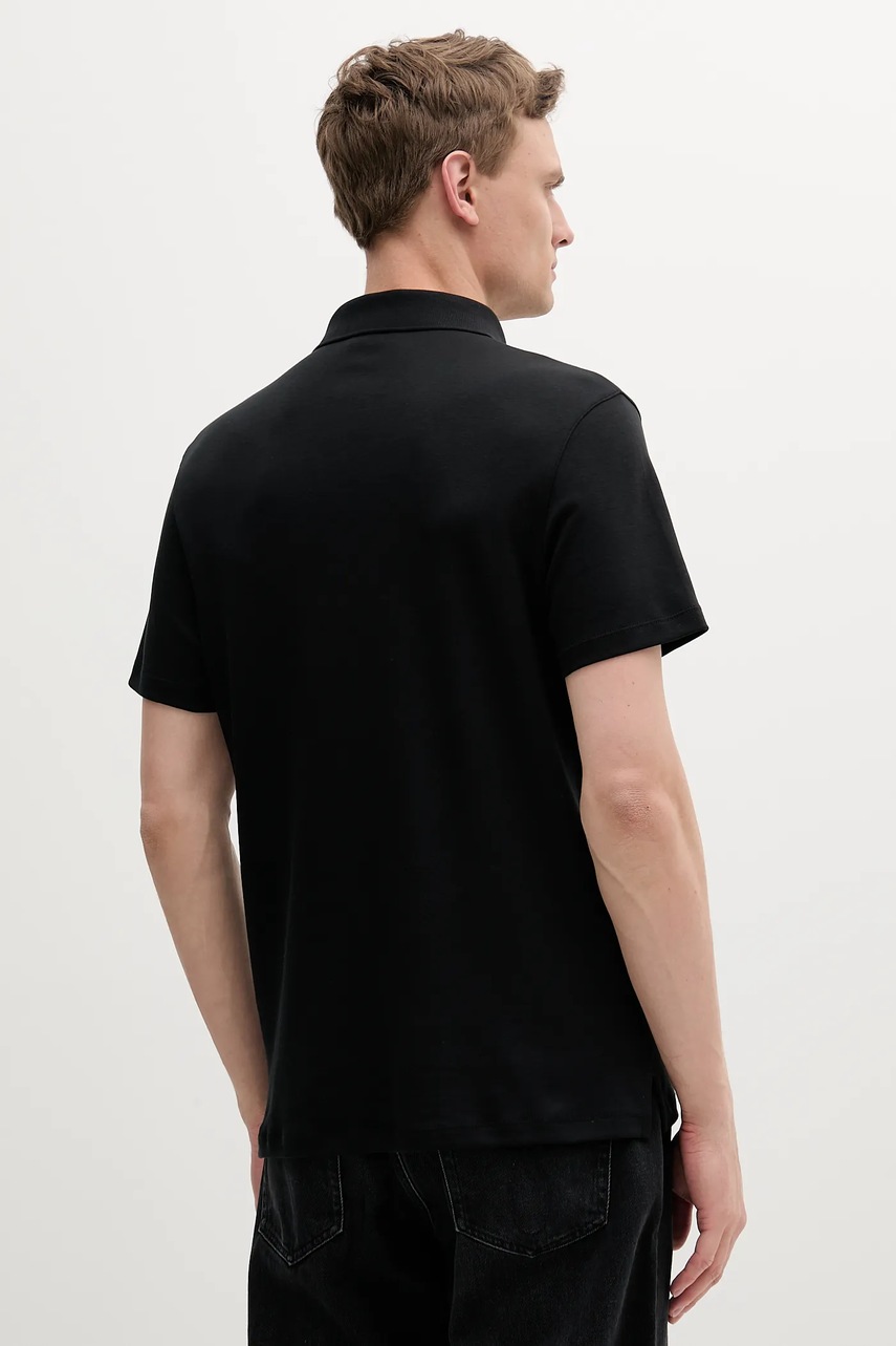 Хлопковое поло Calvin Klein цвет чёрный однотонное LV04LB276G