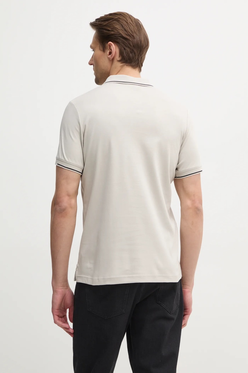 Βαμβακερό μπλουζάκι πόλο Calvin Klein χρώμα: γκρι, K10K114130 φωτογραφία