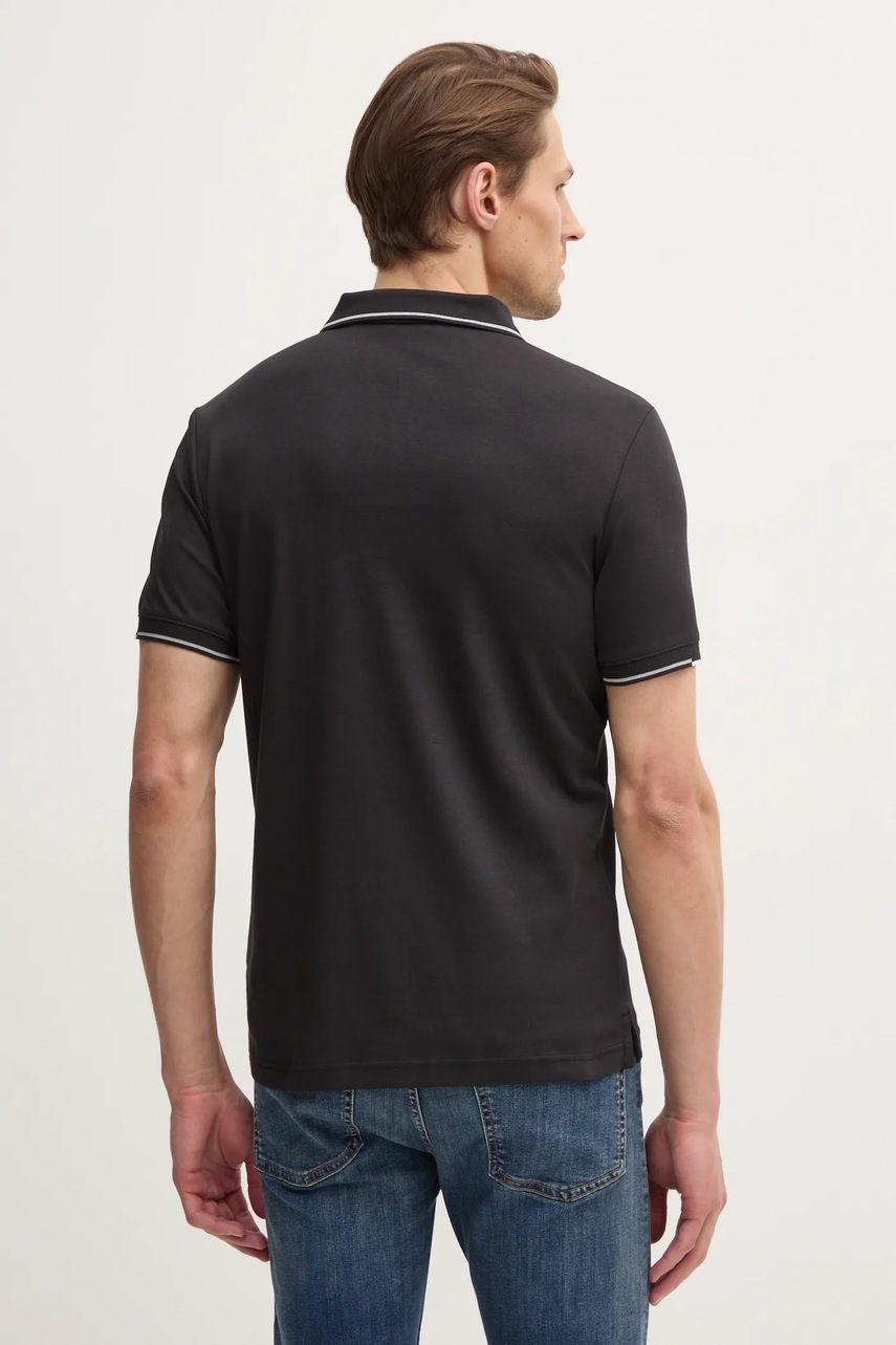 Βαμβακερό μπλουζάκι πόλο Calvin Klein χρώμα: μαύρο, K10K114130 φωτογραφία