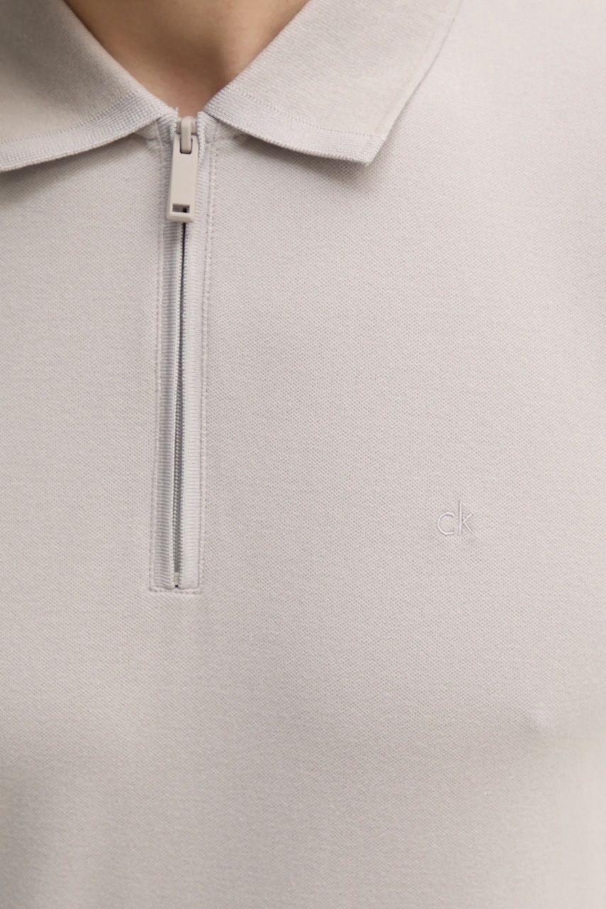 Поло Calvin Klein чоловіче колір сірий однотонне K10K114128 