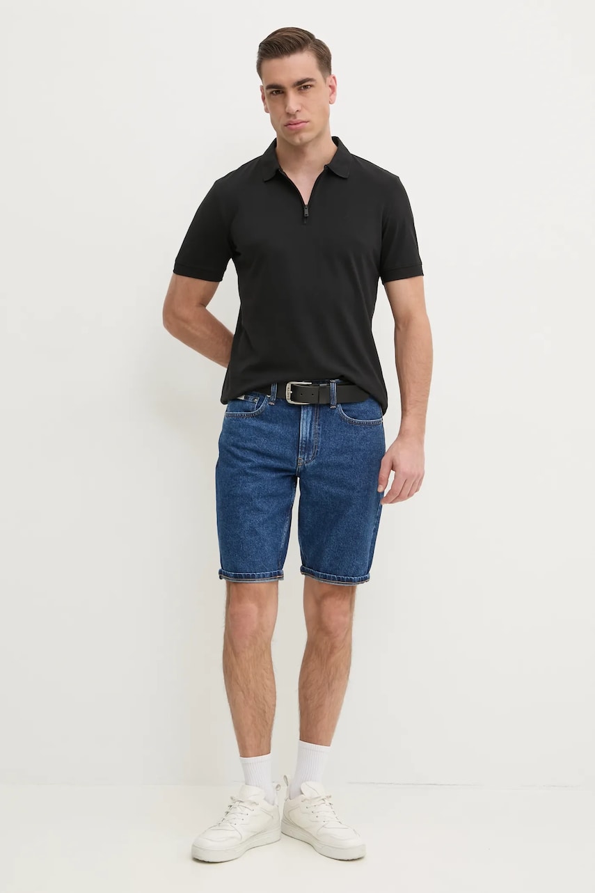 Поло Calvin Klein мужское цвет чёрный однотонное K10K114128 Поло Calvin Klein мужское цвет чёрный однотонное K10K114128