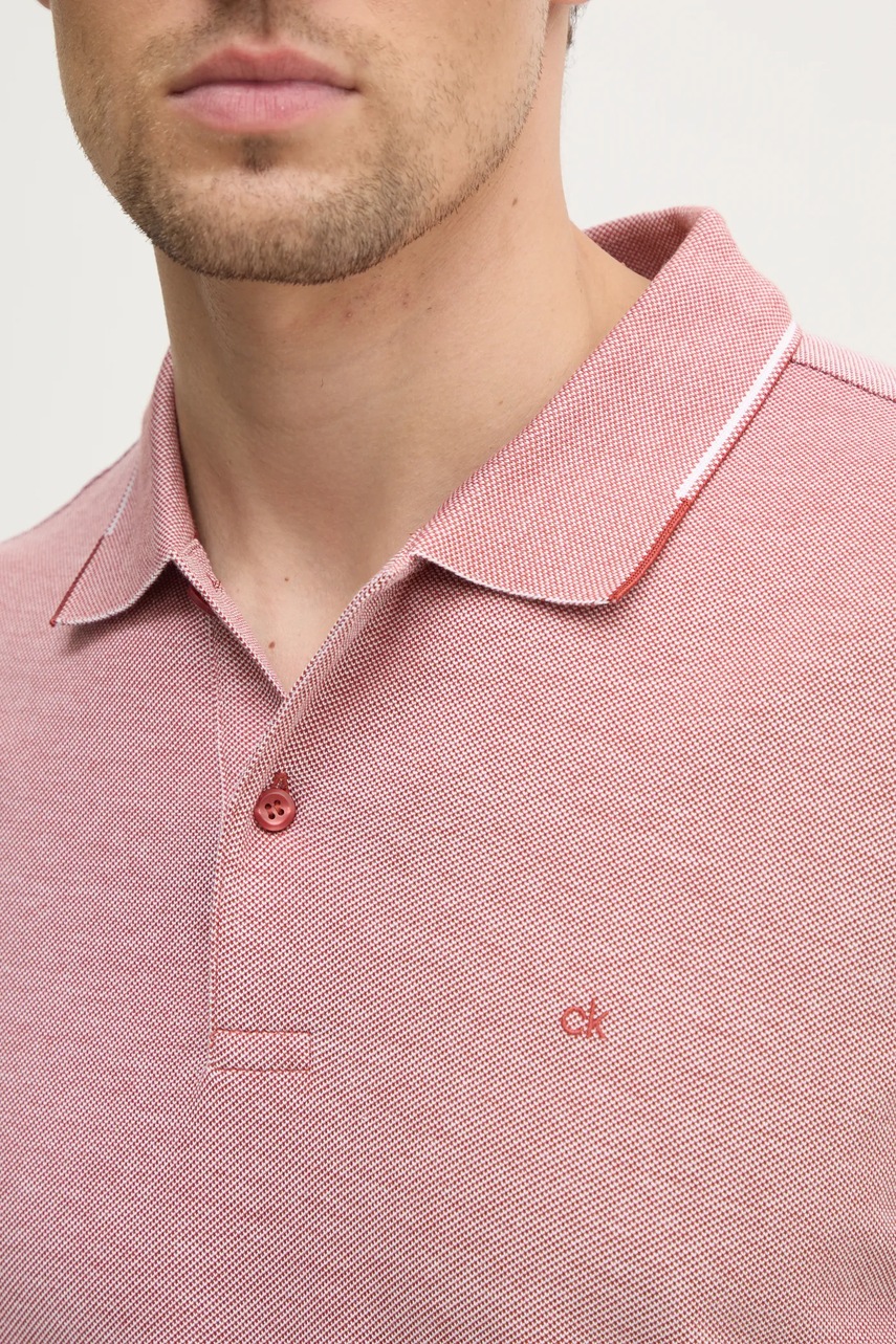 Бавовняне поло Calvin Klein колір рожевий однотонне K10K114475 