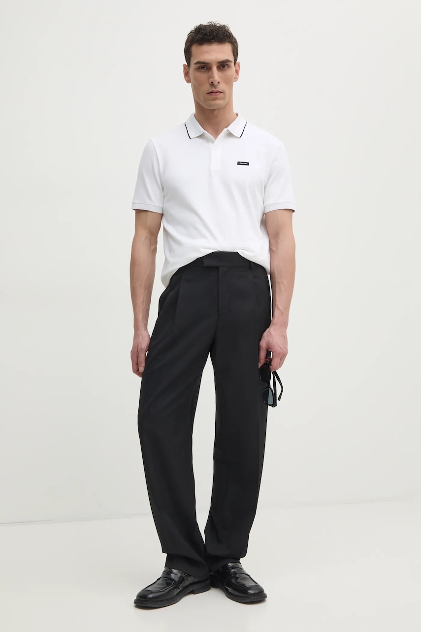 Поло Calvin Klein мужское цвет белый однотонное K10K114141 Поло Calvin Klein мужское цвет белый однотонное K10K114141