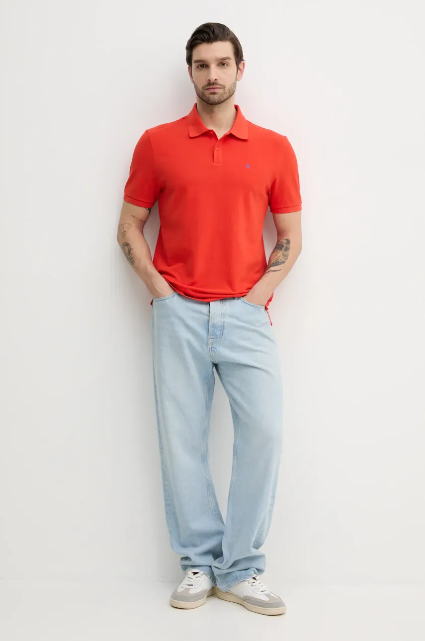 Хлопковое поло Calvin Klein Jeans мужское цвет оранжевый однотонное LV040EM269 Хлопковое поло Calvin Klein Jeans мужское цвет оранжевый однотонное LV040EM269