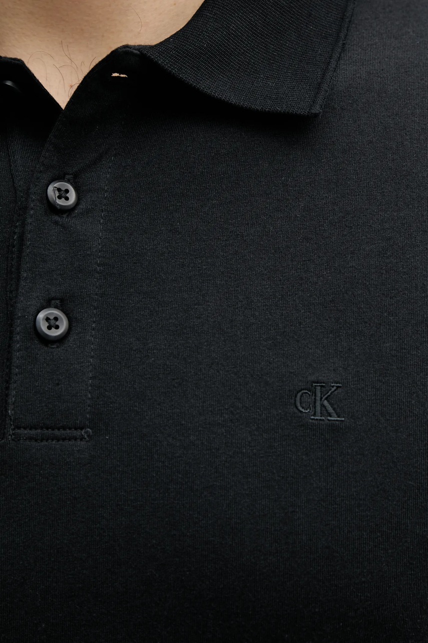 Поло Calvin Klein Jeans чоловіче колір чорний однотонне LV040HM281 