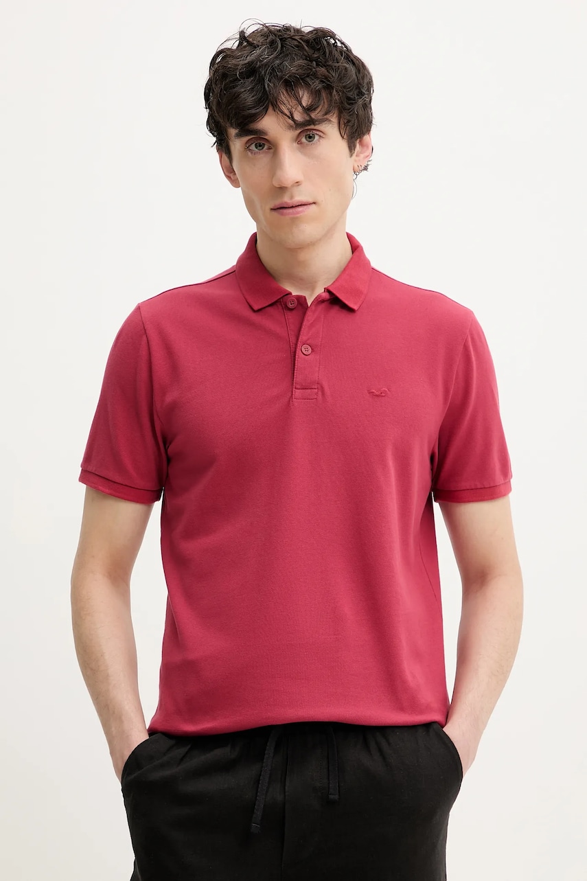 Hollister Co. tricou polo barbati, culoarea rosu, neted, KI324-5170