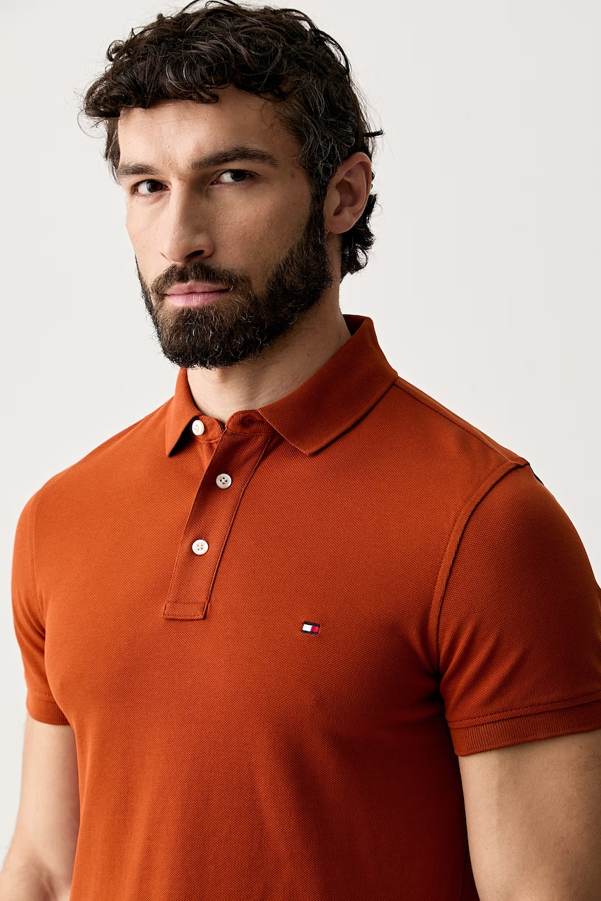 Tommy Hilfiger polo tričko bavlnené s elastanom