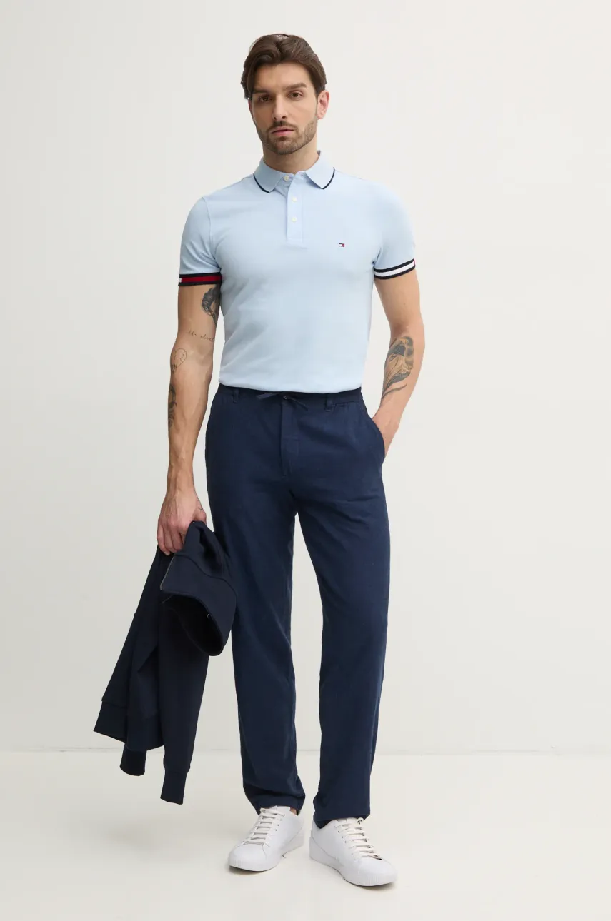 Поло Tommy Hilfiger мужское с аппликацией MW0MW38458 Поло Tommy Hilfiger мужское с аппликацией MW0MW38458