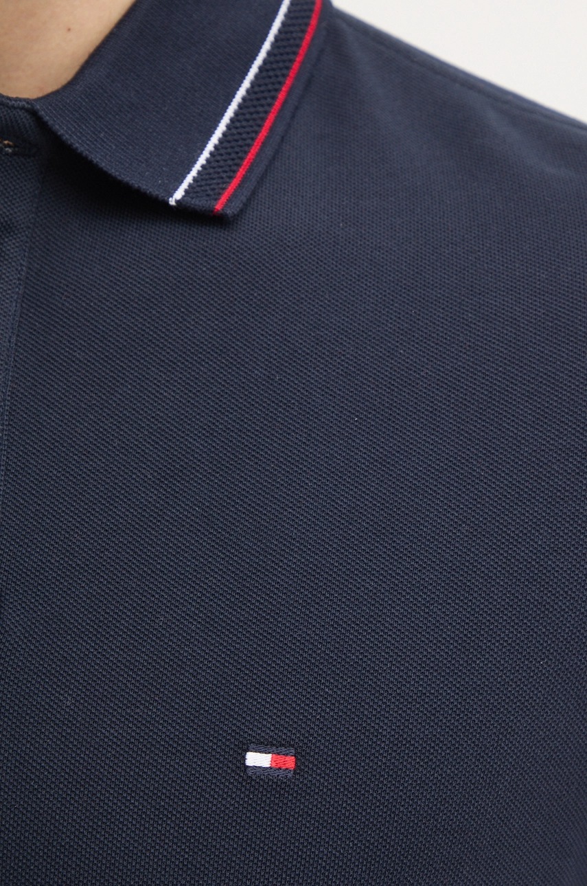 Поло Tommy Hilfiger чоловіче колір синій однотонне MW0MW38459 