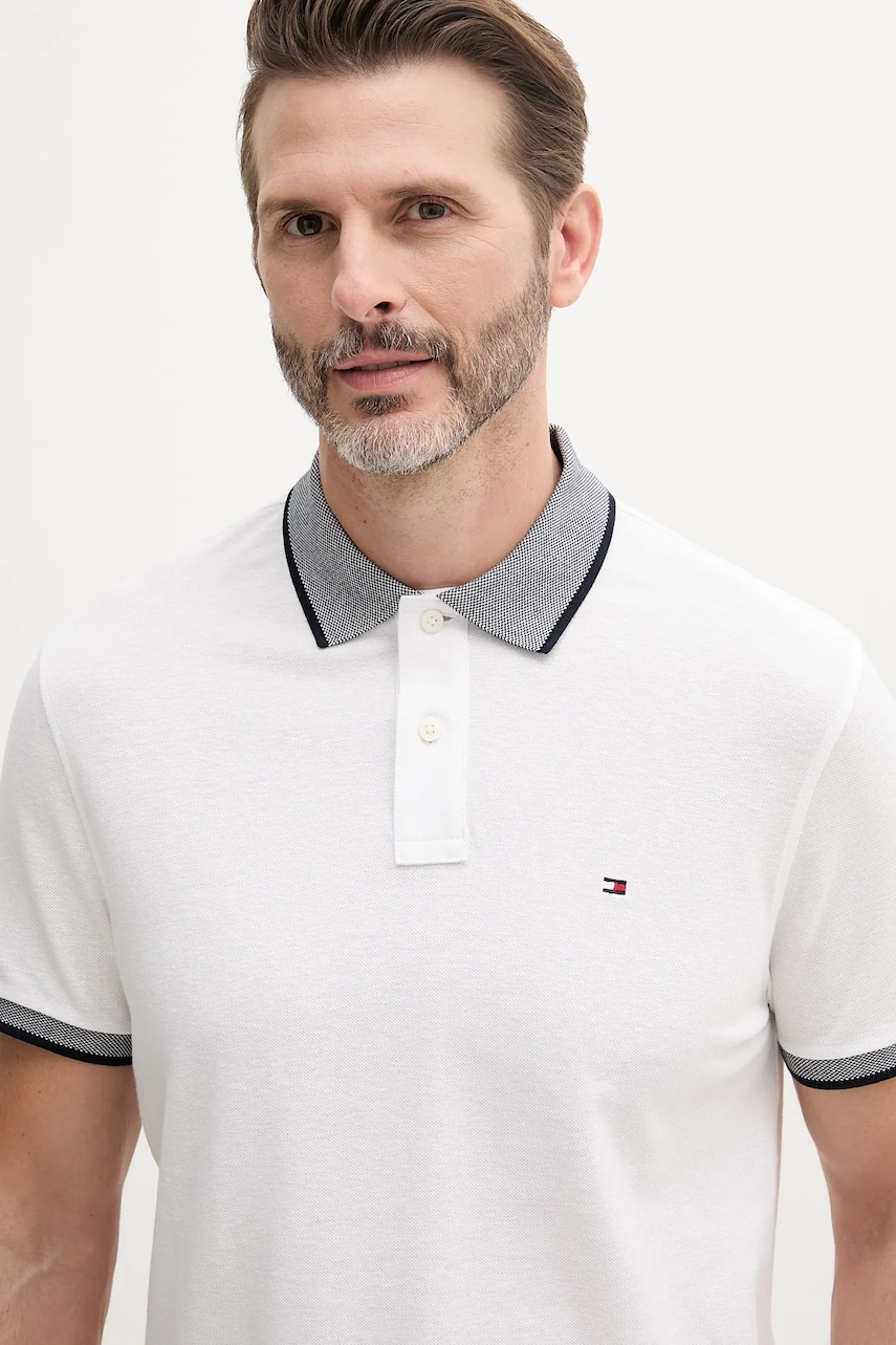 Tommy Hilfiger polo tričko pánske s prímesou ľanu